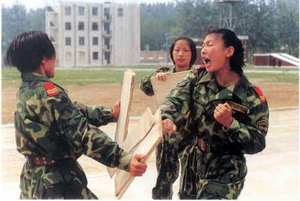 Chinese girl tied soldiers