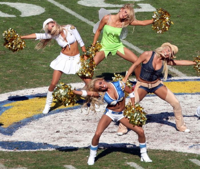 Sexy naked girl cheerleaders in the cowboys