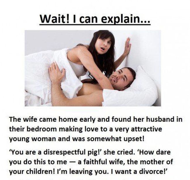 Husband caught cheating