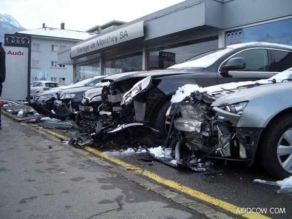 5 Audi Cars Crashed in Switzerland (5 pics)