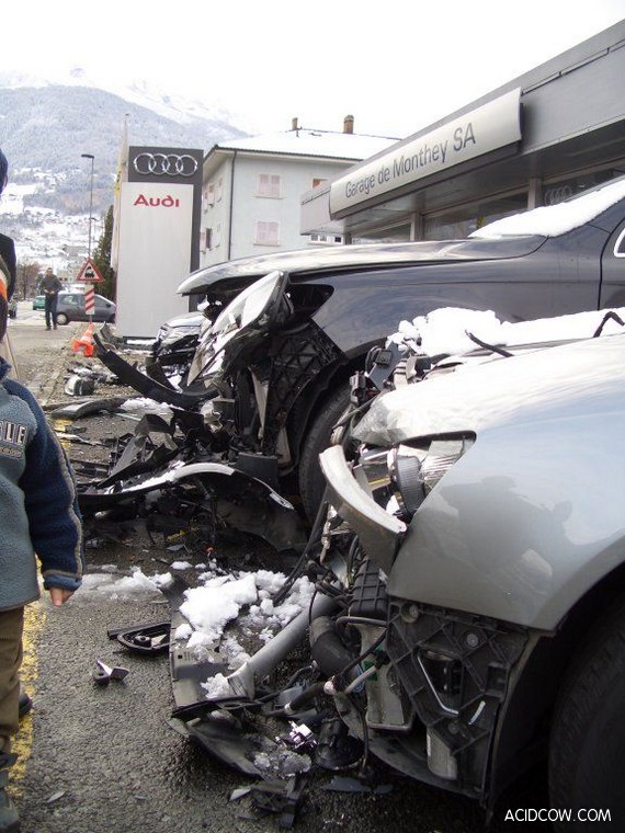 5 Audi Cars Crashed in Switzerland (5 pics)