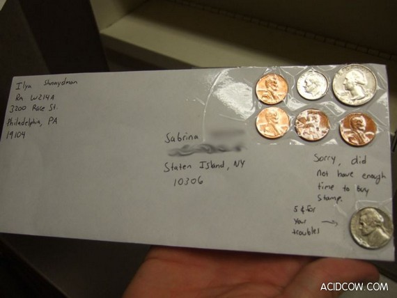 Coins Instead of Mail Stamps (5 pics)