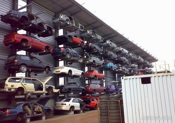 The Most Organized Car Junkyard in the World (4 pics)