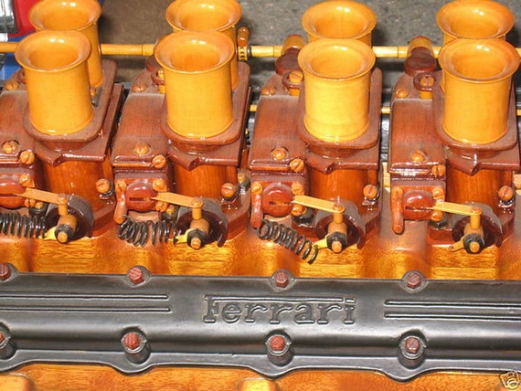 Amazing Hand-Built Wooden Ferrari Engine...