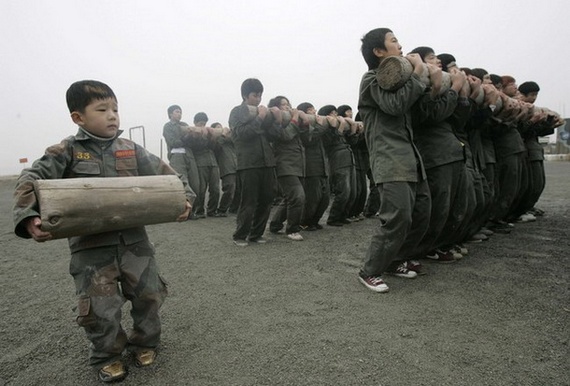 Kids military training in South Korea (7 pics)