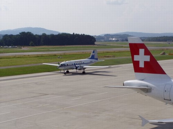 Restaurant near the Zurich Airport with a IL-14...