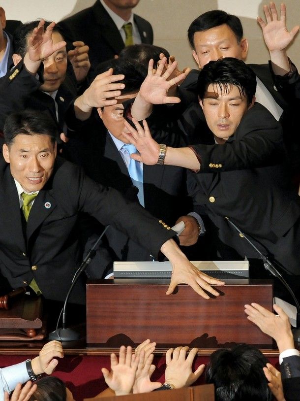 Fight in South Korea's parliament (20 pics + video)