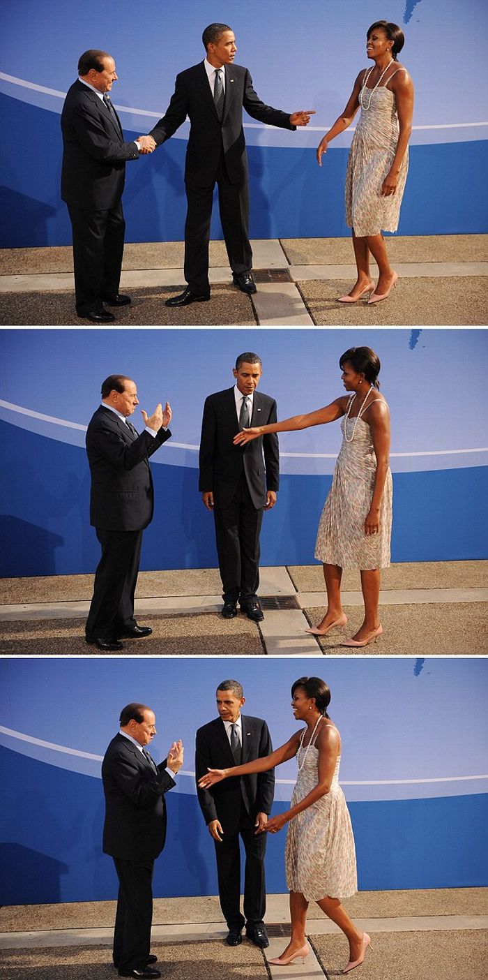 Michelle Obama and Silvio Berlusconi (9 pics)