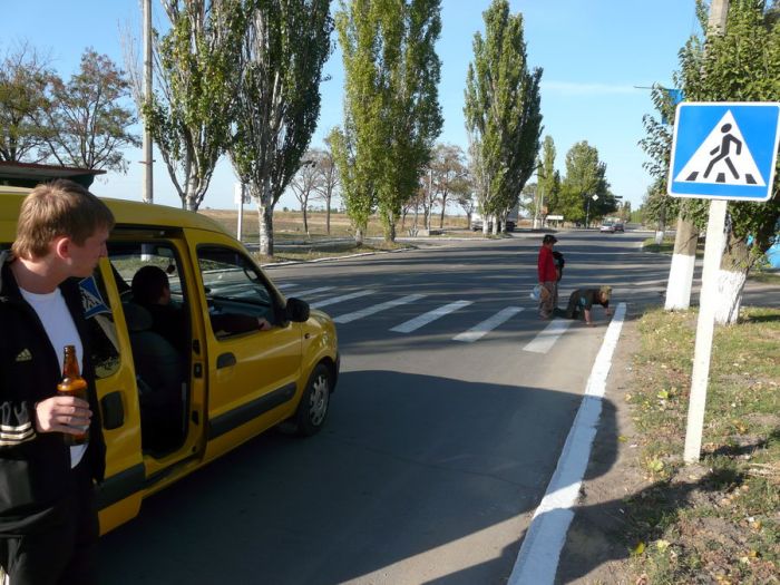 Road Crossing in Ukraine (4 pics)