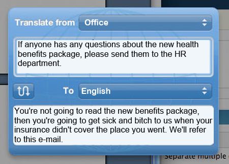 The Office E-mail Translator (10 pics)