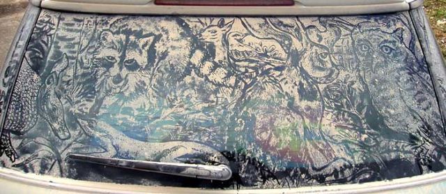 Impressive Drawings In The Dust On Cars (69 pics)
