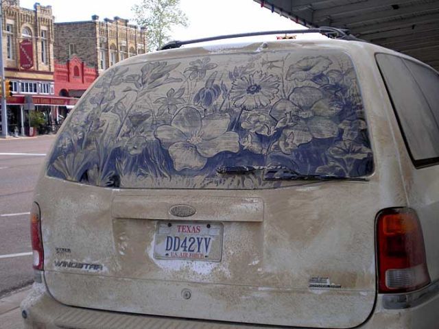Impressive Drawings In The Dust On Cars (69 pics)