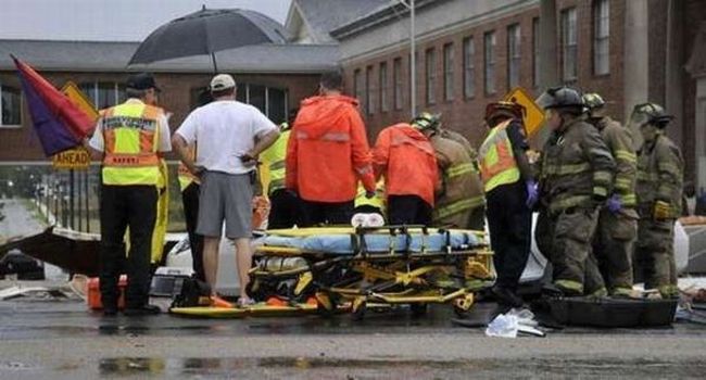 Driver Survives a Hit by a Church Steeple (24 pics)