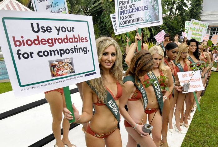 Miss Earth Contestants in Some Sexy Protest (15 pics)