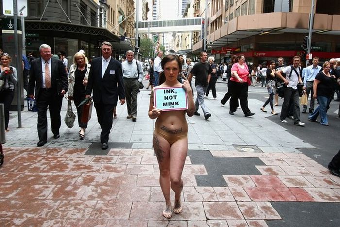Topless PETA supporters take to the streets of New York in 