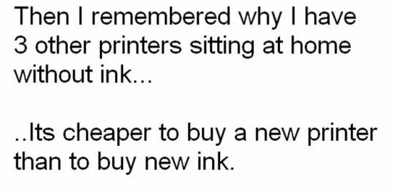 It's Cheaper to Buy a New Printer Than to Buy a New Ink (4 pics)