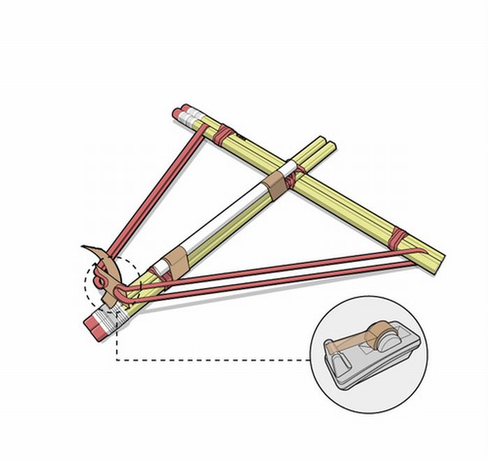 How to Build a Pencil Crossbow (8 pics)