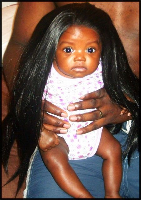 A Baby in a Lace Front Wig (4 pics)