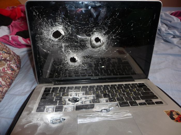 I'm sorry but we blew up your laptop (3 pics)