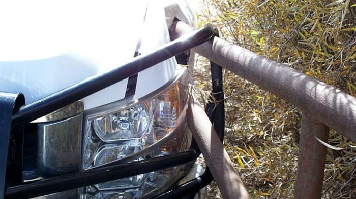 Chevy vs Access Gate (4 pics)