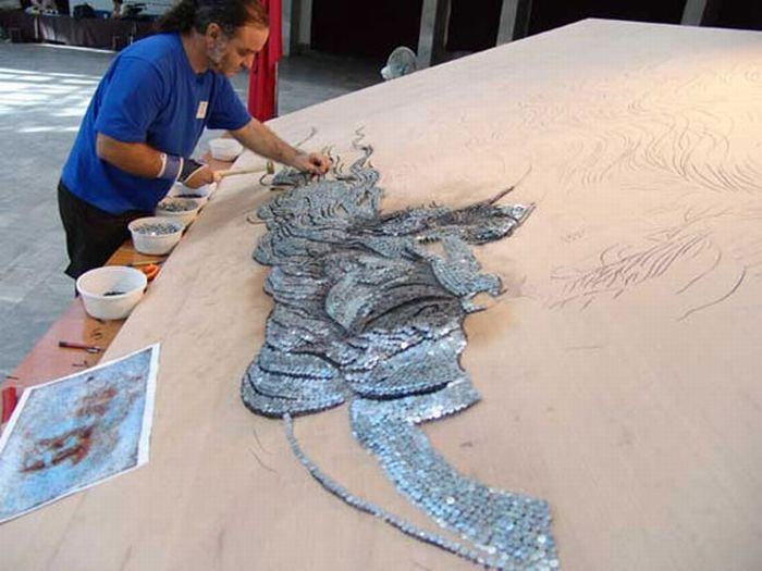 The Largest Nail And Toothpicks Mosaic Ever Made (26 pics)