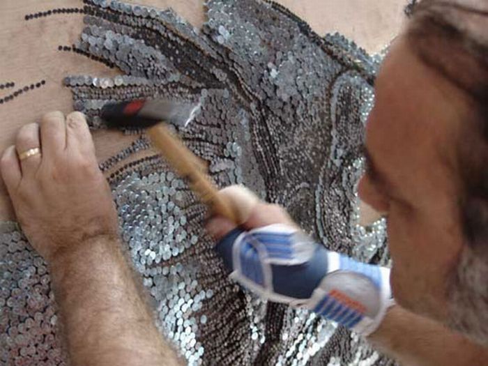 The Largest Nail And Toothpicks Mosaic Ever Made (26 pics)