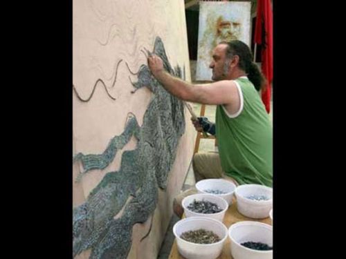 The Largest Nail And Toothpicks Mosaic Ever Made (26 pics)