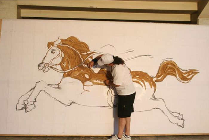 The Largest Nail And Toothpicks Mosaic Ever Made (26 pics)