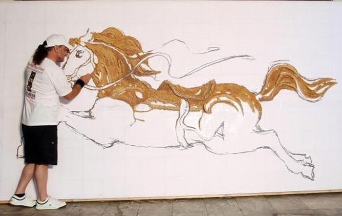 The Largest Nail And Toothpicks Mosaic Ever Made (26 pics)