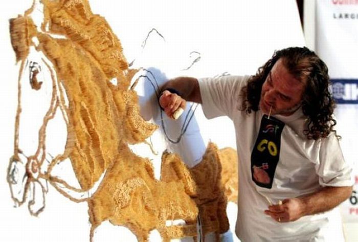 The Largest Nail And Toothpicks Mosaic Ever Made (26 pics)