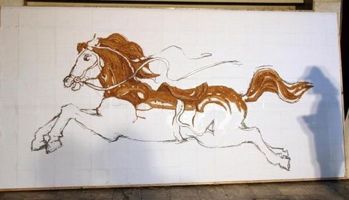 The Largest Nail And Toothpicks Mosaic Ever Made (26 pics)