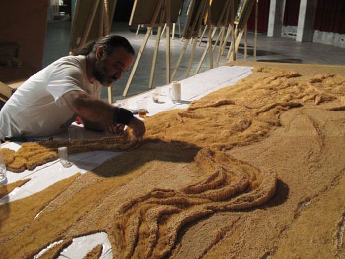 The Largest Nail And Toothpicks Mosaic Ever Made (26 pics)