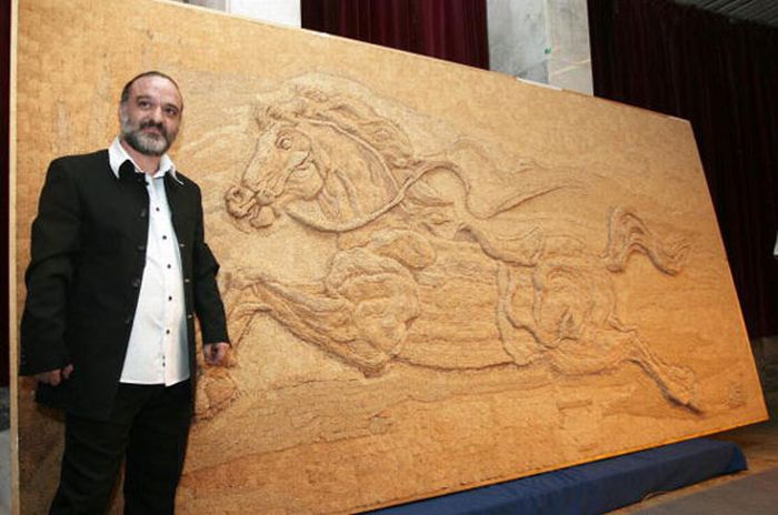 The Largest Nail And Toothpicks Mosaic Ever Made (26 pics)