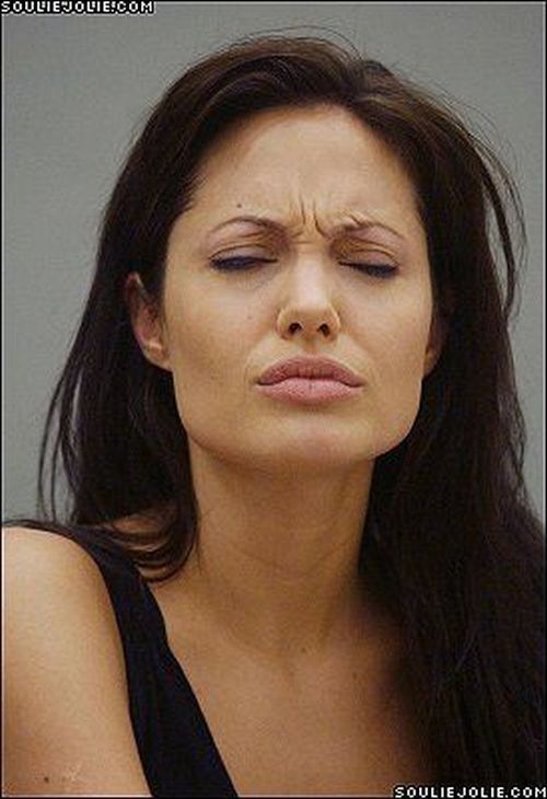 Funny Faces of Angelina Jolie (56 pics)