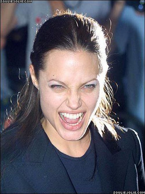 Funny Faces of Angelina Jolie (56 pics)