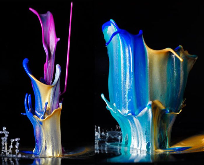 Colorful High-Speed Water Figures (13 pics)