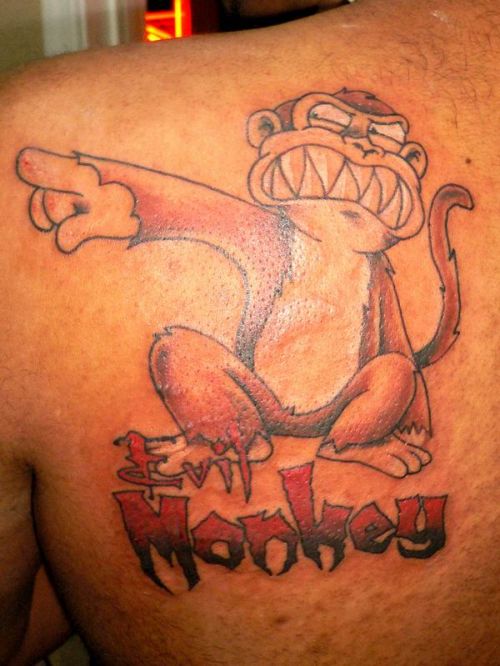 Din Dot  Tattoo  Monkey pot I did in Barcelona for Santi a monkey
