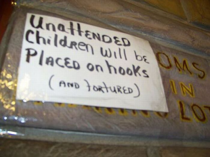 Unattended Kids Signs (26 pics)