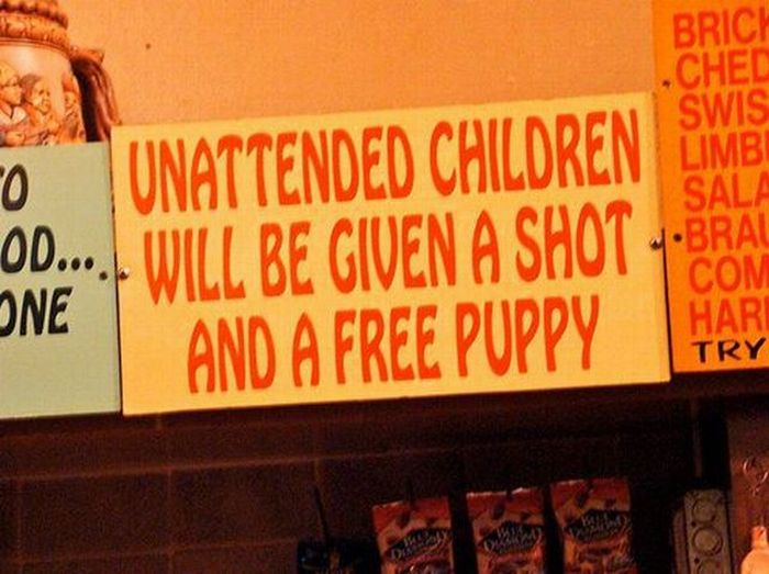 Unattended Kids Signs (26 pics)