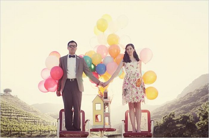 Wedding Pictures Inspired by Disney Pixar's Movie "Up" (9 pics)