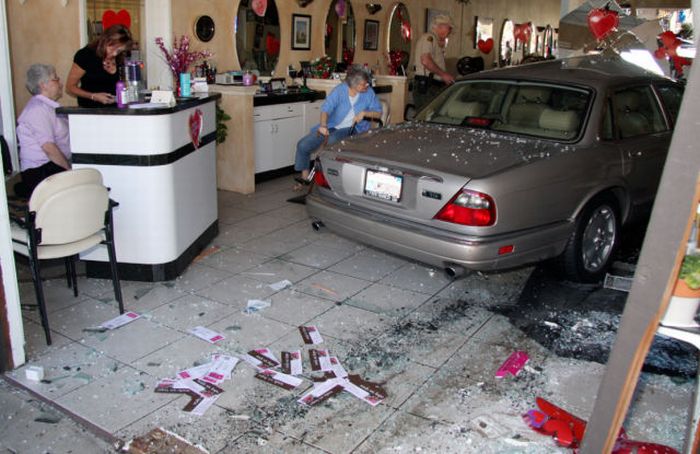 A Senior Citizen Destroys a Barbershop (7 pics)