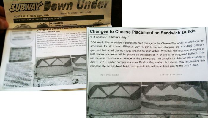 Subway Changes Its Cheese Placement Policy (2 pics)