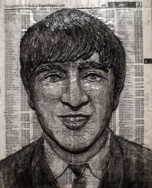 Phone Book Carvings of Celebrity Faces (10 pics)