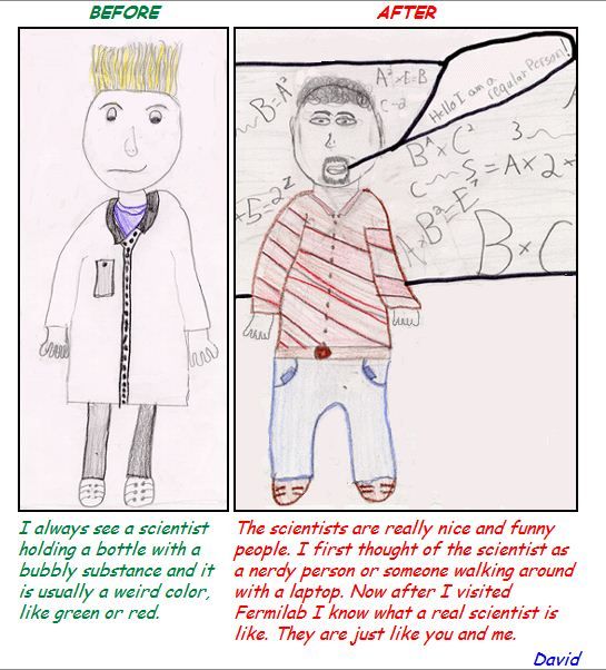 Kids Draw Scientists Before and After a Visit to Fermilab (30 pics)