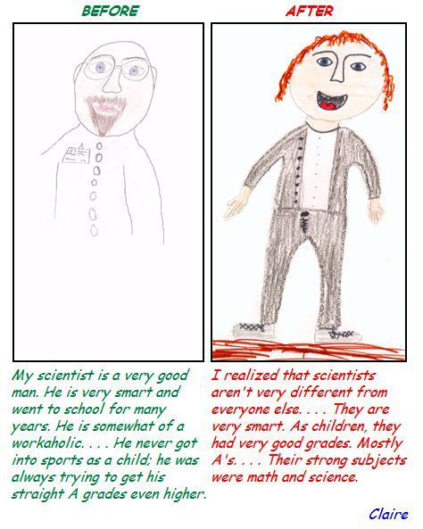 Kids Draw Scientists Before and After a Visit to Fermilab (30 pics)