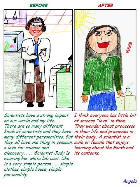 Kids Draw Scientists Before and After a Visit to Fermilab (30 pics)