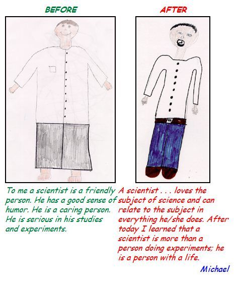 Kids Draw Scientists Before and After a Visit to Fermilab (30 pics)