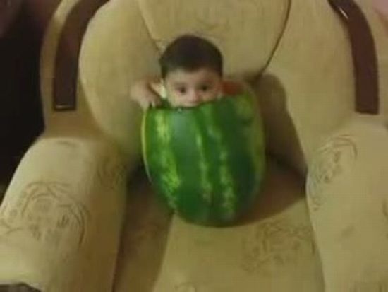 Baby Eating Watermelon