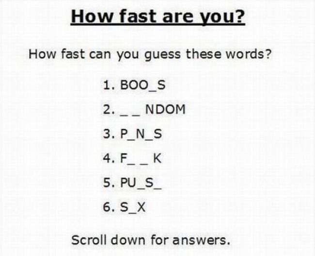 Test: How Fast Are You? (3 pics)
