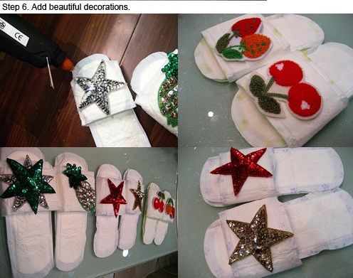 How To Make Slippers Out Of Sanitary Pads (7 pics)